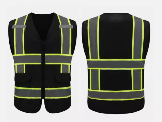 Black & Yellow Hi-Vis Safety Vest Jacket