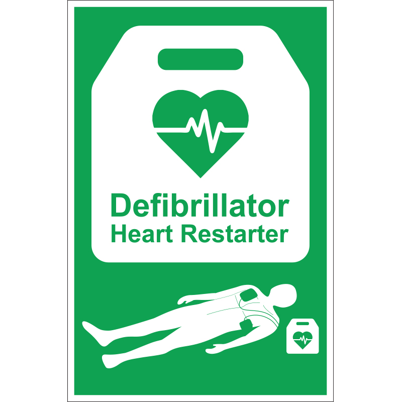 AED Sign for Workplace Defibrillator Identification