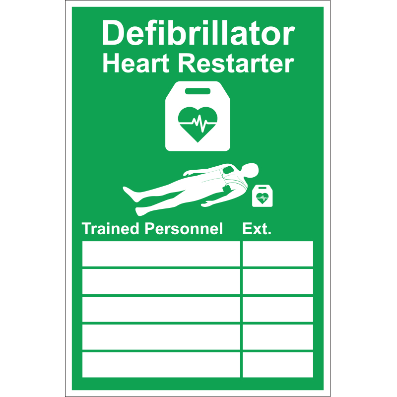 AED Trained Personnel Sign for Workplace Emergency Response
